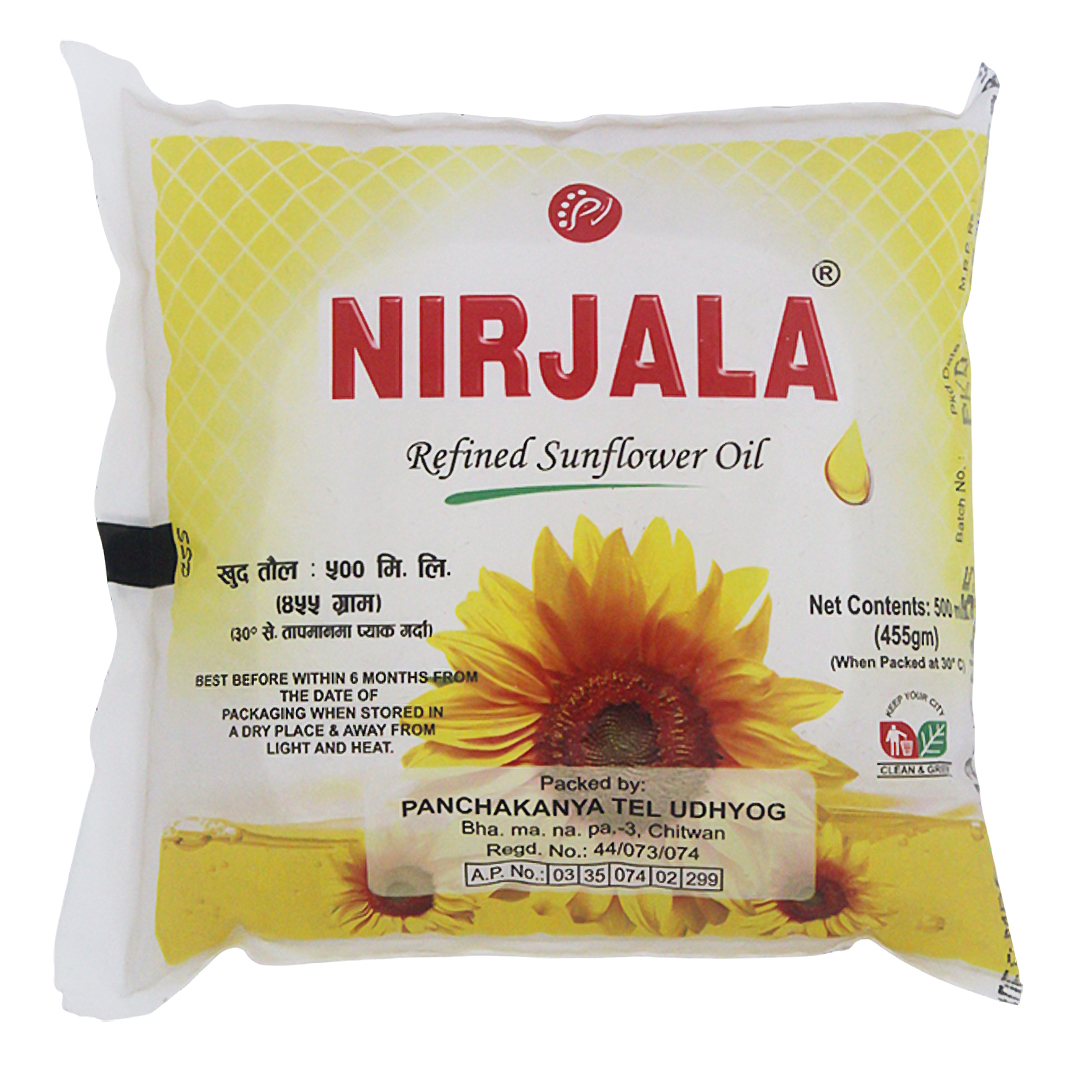 Product photo of Nirjala Refined Sunflower Oil (निर्जला सूर्यमुखी तेल)- 500ml