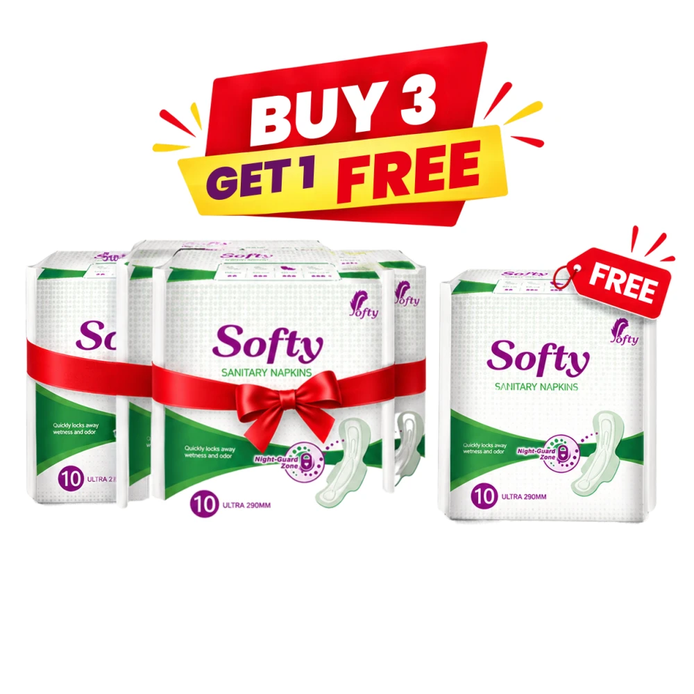 Product photo of Softy Sanitary Napkins Ultra Thin Pads 290mm (Pack of 10) buy 3 Get 1 Free